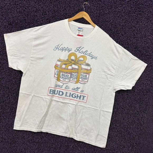 Happy Holidays And all a Bud light T-shirt size xxl - Picture 3 of 4
